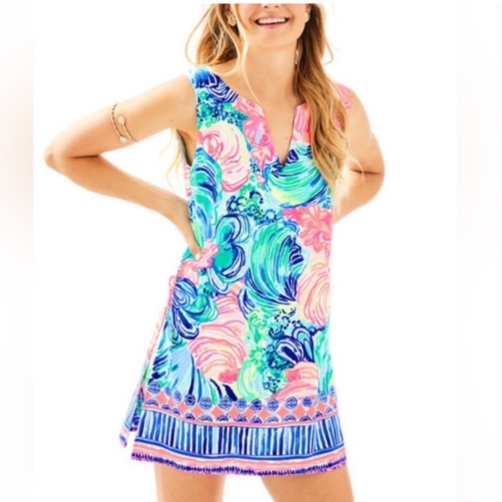 Lilly Pulitzer Donna Romper Beach Please Engineered Dress NWOT Size 6